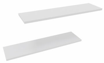 Półka wisząca ścienna do salonu zestaw 2 półek na książki 2x80cm biała mat