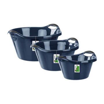 Trzy miski okrągłe 37cm 41cm i 55cm niebieskie