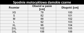 Размеры женской мотоциклетной куртки и брюк