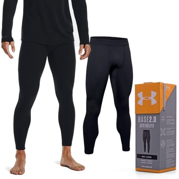 LEGGINSY TERMOAKTYWNE MĘSKIE UNDER ARMOUR BIELIZNA NA ZIMĘ SPORT 1343247