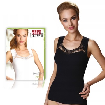 CZARNA koszulka damska ELDAR PORTA bawełna XL