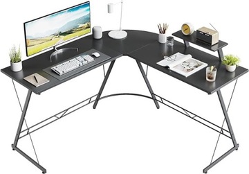 MUTUN Biurko w kształcie litery L, narożne, stół gamingowy, 130 cm