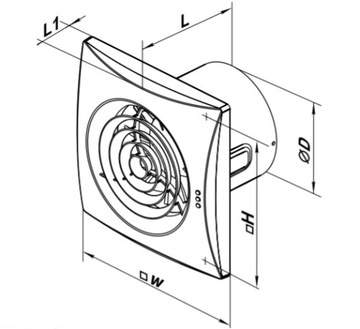 125 Quiet TH (higro i timer) - cichy wentylator