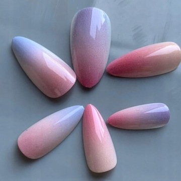 НАСОСНЫЕ НОГТИ С КЛЕЕМ 24 ШТ. OMBRE РОЗОВЫЙ