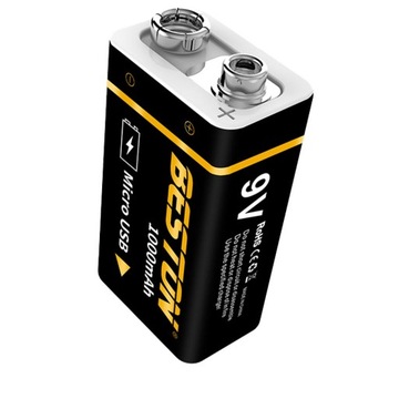 1 аккумуляторная батарея 9 В 1000 мАч с USB 6LR61 6F22 6AM6 522 MN1604 R9