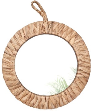 WISZĄCE LUSTRO BOHO RATANOWE ŚCIENNE NATURA XL