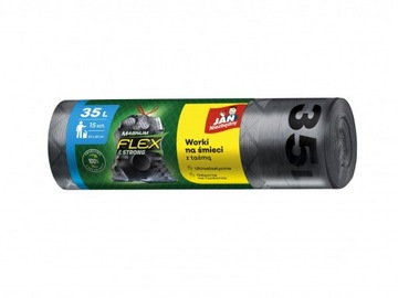 Worki na śmieci magnum flex LDPE 35l 15szt czarne