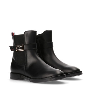 Tommy Hilfiger skórzane botki CHELSEA BOOT BLACK r.39