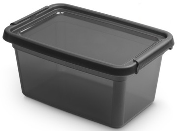 Plastikowy Pojemnik z pokrywą czarny 15l