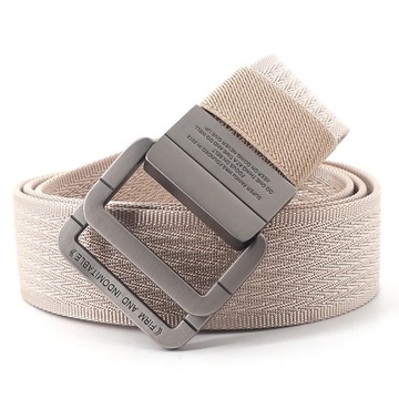 New Men&Women Canvas Belt Luxury Metal Double Ring Buckle Jeans Waist