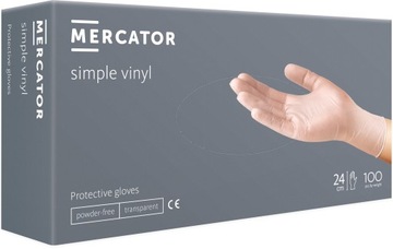 RĘKAWICZKI WINYLOWE BEZPUDROWE MERCATOR S 100 szt