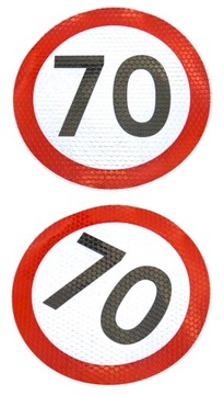 NAKLEJKA NALEPKA PRĘDKOŚCI ODBLASKOWA 70 KM/H 20CM