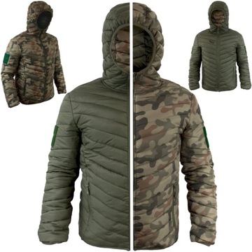 KURTKA PUCHOWA DWUSTRONNA CIEPŁA TEXAR OLIVE/PL CAMO WZ.93 Z KAPTUREM r L