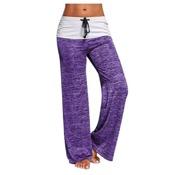 Spodnie damskie Sznurowane spodnie z szerokimi nogawkami Casual Loose Gym Running Yoga, S