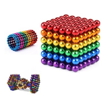 РАЗНОЦВЕТНЫЕ МАГНИТНЫЕ ШАРИКИ 8 ЦВЕТОВ, ДИАМЕТР 5 ММ, НАСАДКИ ДЛЯ ЦВЕТНОГО КУБА