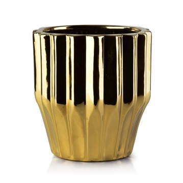 DONICZKA CERAMICZNA OSŁONKA DONICA ZŁOTA GLAMOUR