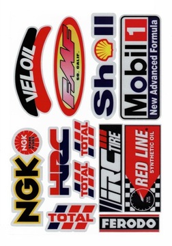 NAKLEJKI NA MOTOR MOTOCYKL SHELL MOBIL1 FERODO NGK