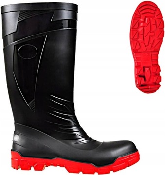 Wytrzymałe Gumowce Robocze Kalosze Górnicze Antyprzebiciowe z Noskiem BHP