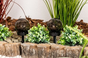 5 светодиодных САДОВЫХ ЛАМП СОЛНЕЧНЫЙ ШАР с шипами ДЫМЧАТЫЙ ШАР Декоративный ШИП