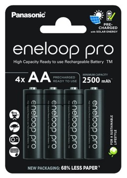 4xAkumulatorki Panasonic Eneloop PRO R6 AA 2500mAh