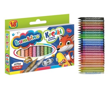 Kredki Bambino świecowe 18 kol z glinki kaolinowej