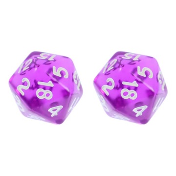 ZESTAW 2 KOSTEK K20 RPG ELIKSIR MOCY KOŚĆ DWUDZIESTOŚCIENNA