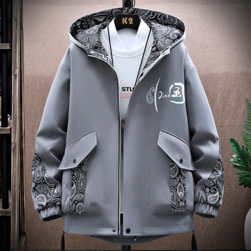 2023 Spring Men Windbreaker Casual Jacket Hooded N
