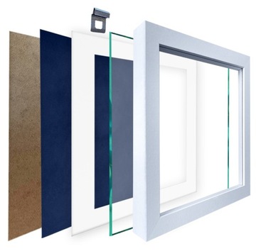 Ramka na medale zdjęcie 30x30 3D Biała box