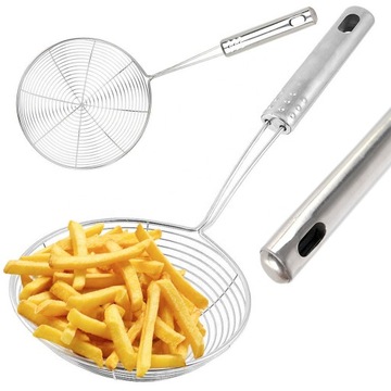 NABIERAK SZUMÓWKA ŁYŻKA CEDZAKOWA CEDZAK Z SITKIEM 17 CM