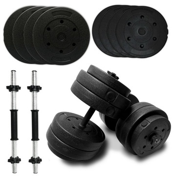 Hantle regulowane 2x25 kg bitumiczne zestaw 50 kg gryfy obciążenia talerze