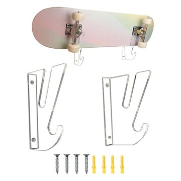 Skateboard Wall Mount Display Rack Easy Installation Multifunctional clear