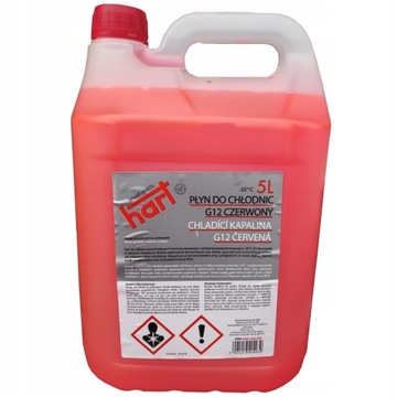 PŁYN DO CHŁODNIC CHŁODNICZY G12 5L HART -35C CZERW