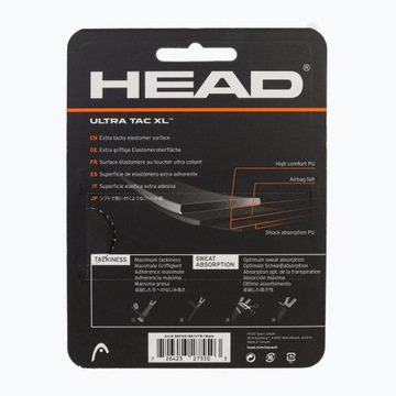 Owijka do rakiet squash HEAD SQ UltraTac Xl Squash czarna 282100 OS