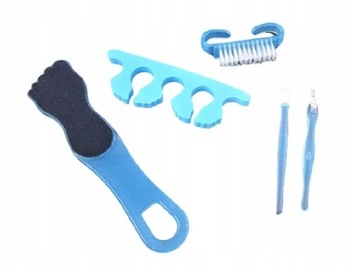 ZESTAW AKCESORIA DO PEDICURE MANICURE 5 ELEMENTÓW TARKA SEPARATOR SZCZOTKA