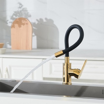 BATERIA KUCHENNA NABLATOWA DAX GIĘTKA CZARNA WYLEWKA PODSTAWA ZŁOTA