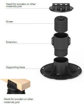 Wspornik Regulowany pod Legary - Taras - 27-35mm