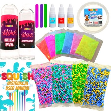 ZESTAW SLIME COLORFUL DO ROBIENIA GLUTÓW KLEJ PVA ZRÓB TO SAM DZIEŃ DZIECKA