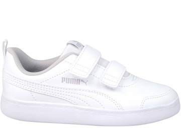 PUMA COURTFLEX V2 V PS 371543 04 BUTY DZIECIĘCE BIAŁE TRAMPKI NA RZEPY