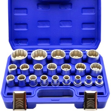 НАБОР 12-СТОРОННИХ ГОЛОВОК, 21 ЭЛЕМЕНТ ГОЛОВКИ