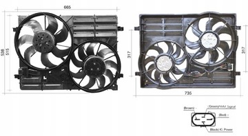 VENTILÁTOR VOLKSWAGEN SHARAN 7N1 7N2 10- 7N0121205F 7N0121207F 7N0959455N