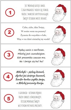 P25 Bileciki do prezentów Mikołajki Gwiazdka 10szt