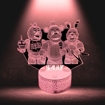 Lampka Nocna Biurkowa dla Dzieci FNAF Five Nights at Freddy's LED + Pilot