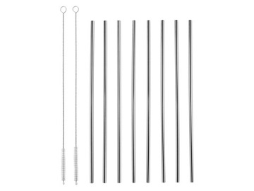 Słomki metalowe 8szt