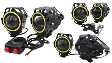 2x Halogeny 4w1 Led Motocyklowe Quad Ring Led Lampy Reflektory Stroboskop