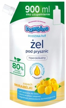 BAMBINO RODZINA ŻEL PO PRYSZNIC ZAPAS ZAPACH MIRABEKA 900ML