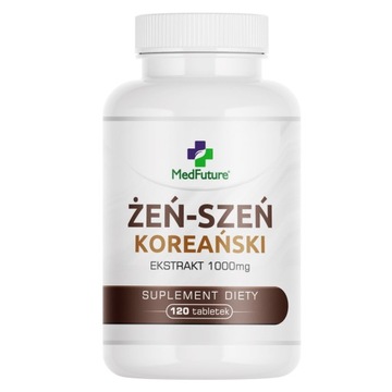 ŻEŃ-SZEŃ KOREAŃSKI (Panax ginseng) ekstrakt z korzenia 1000mg STRES ENERGIA