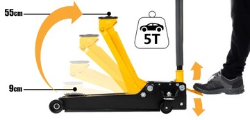 PODNOŚNIK SAMOCHODOWY HYDRAULICZNY ŻABA NISKOPROFILOWY LEWAREK 5 TON JCB