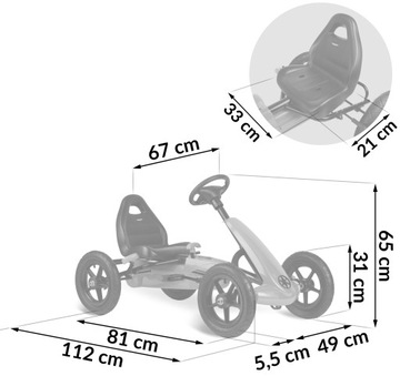 Gokart dziecięcy na pedały RK-592 czerwony