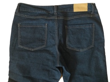 GRANATOWE CIEŃSZY JEANS SPODNIE DENIM R.40/42