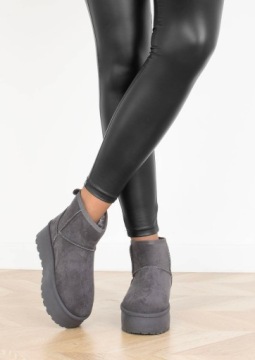 СЕРЫЕ УТЕПЛЕННЫЕ СНЕЖНЫЕ БОТИНКИ НА ПЛАТФОРМЕ 41